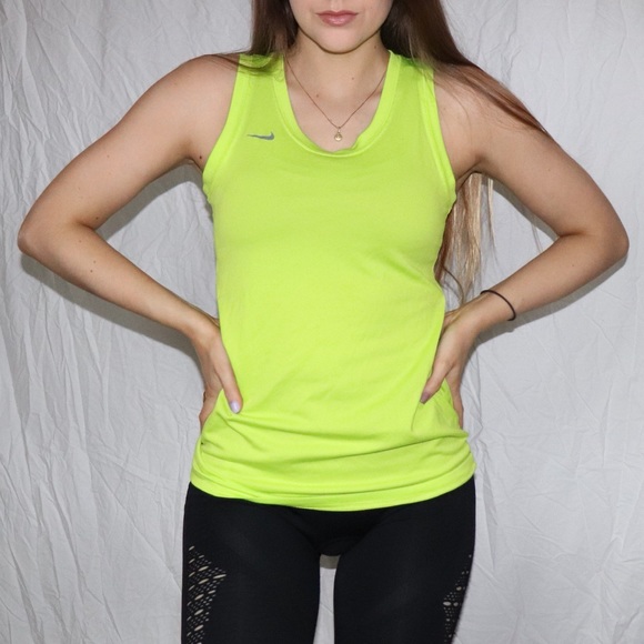 Neon Green Nike Workout Tank Top - Picture 3 of 4
